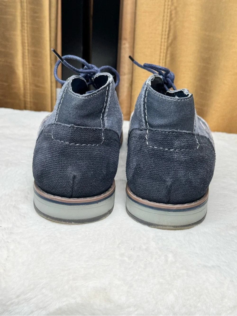 AM Shoe Company Gray Blue Canvas Lace Up Oxford Casual Shoes Men’s EU 40 US 7